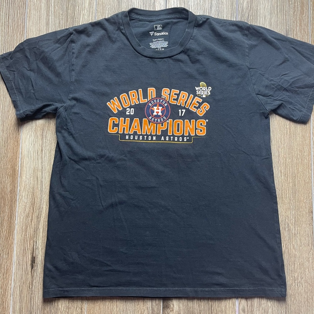 Houston Astros MLB Fanatics 2017 World Series Champions T shirt, Youth L